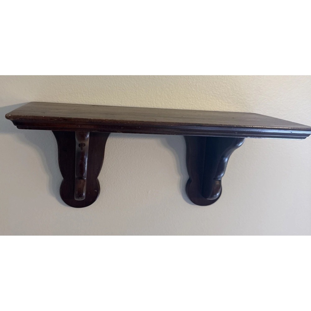 16" Vintage Wood Wall Mount Shelf Country Cottage